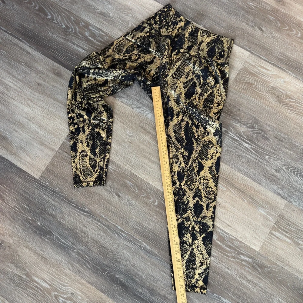 BuffBunny Black and Gold Snakeskin Print Leggings - Picture 6 of 10